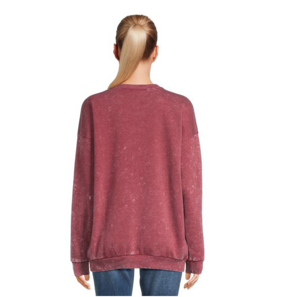 Mineral Wash Graphic Sweatshirt Burgundy Size L Hoodies & Sweatshirts