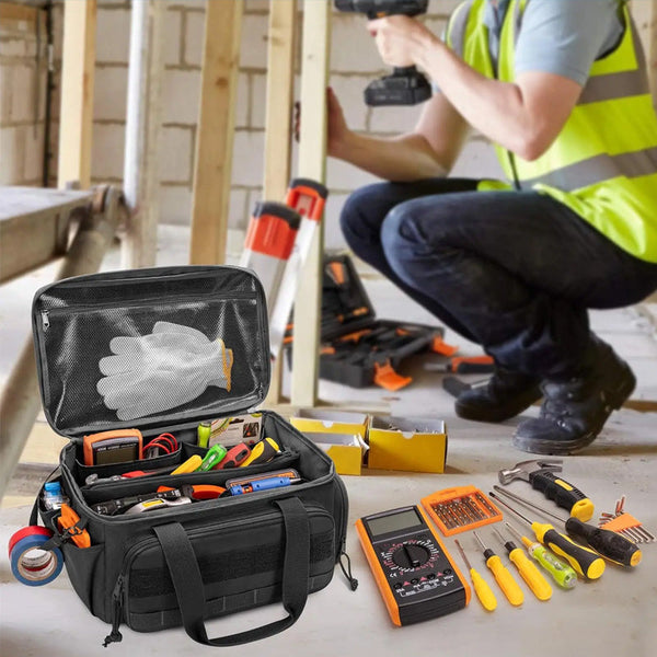 14" Heavy Duty Tool: 2 Bags + Non Slip Organizer (For Electricians Multi Pocket) Tool Bags Belts & Pouches