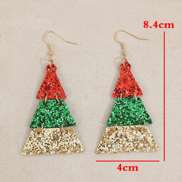 Pu Leather Sequin Earrings
