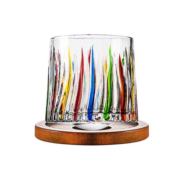 Hand Drawn Rotating Glass Cups Multiple Purpose Whiskey Glasses Glassware & Drinkware