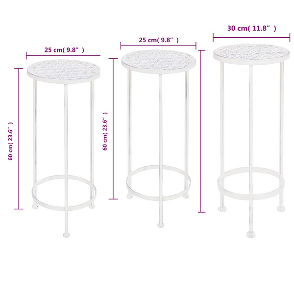 Plant Stand Set 3 Pieces Vintage Style Metal Plant Stands