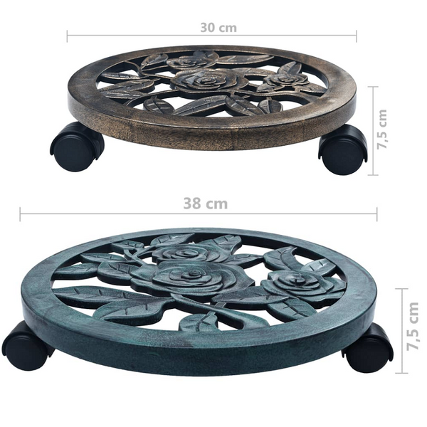 Plant Trolleys 6 Pcs Bronze Plastic Plant Stands
