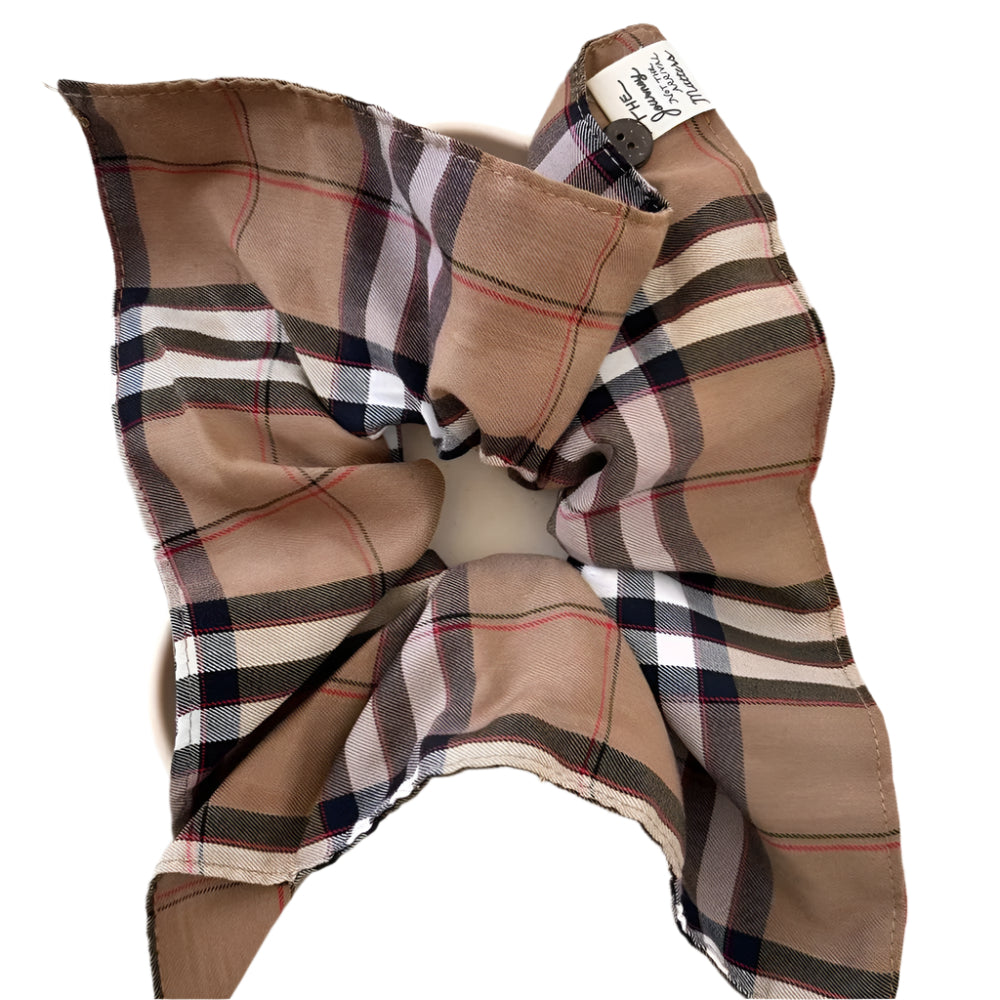Contrast Plaid Elastic Hair Scrunchy Cute Aesthetic Tie Hair Accessories