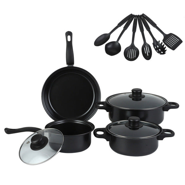 13 Piece Premium Non Stick Cookware Set: Frying Pans Casserole Wok Multi Func Stylish Durable Outdoor Ready Other Cookware