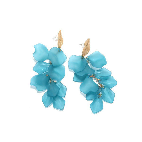 Veile Studios Seaside Bloom Acrylic Petal Tassel Long Style Drop For Women Jewelry Earrings