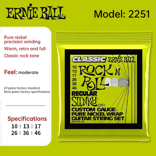 Eb Regular Slinky Classic Pure Nickel Electric Guitar Strings 10 46 Gauge (P03251) Guitar Accessories