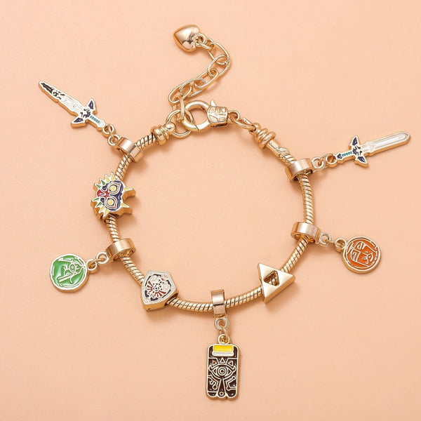 Legend Of Zelda Breath The Wild Bracelet Shika Stone Glasses Link Shield Master Sword Cartoon Diy Bracelets
