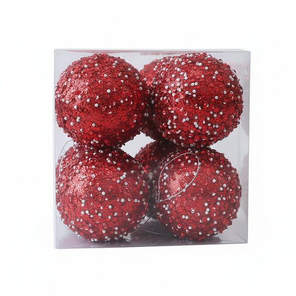Christmas Tree Ornament 10Cm Pearl Sequin Foam Ball Decorative Hanging Window Decoration Seasonal Decorations