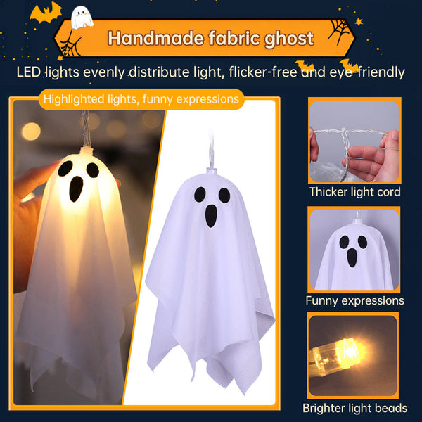 Halloween Ghost Lights 8 Mode Waterproof String For Indoor/Outdoor Party Haunted House Fireplace Porch Seasonal Decorations