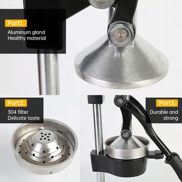 Cast Iron Citrus Juicer: Extra Large Commercial Manual Press Heavy Duty Countertop Squeezer For Fresh Orange Juice. Manual Juicers