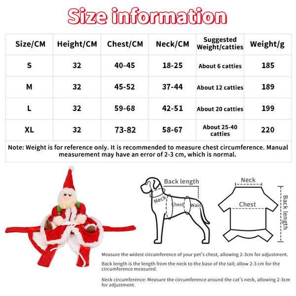 Funny Christmas Dog Costume Santa Riding Pet Outfit For Small/Large Dogs | Holiday & New Year Gift Dog Clothing & Shoes