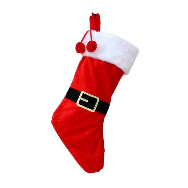 Festive Large Letter Christmas Stocking Red And White Stripe Tree Ornament Creative Holiday Decoration Seasonal Decorations