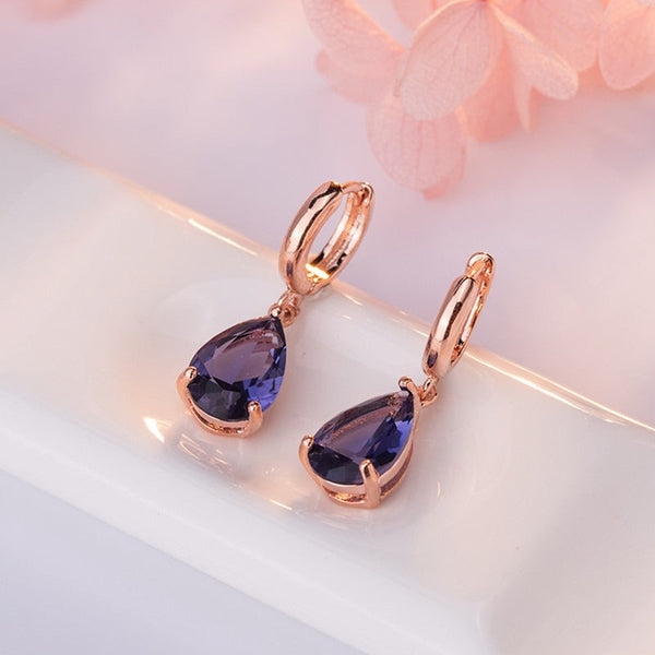 Veile Studios And American Fashion Water Drop Shaped Jewelry Copper Design Earrings