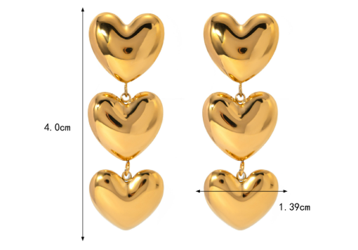 Stainless Steel Heart Earrings