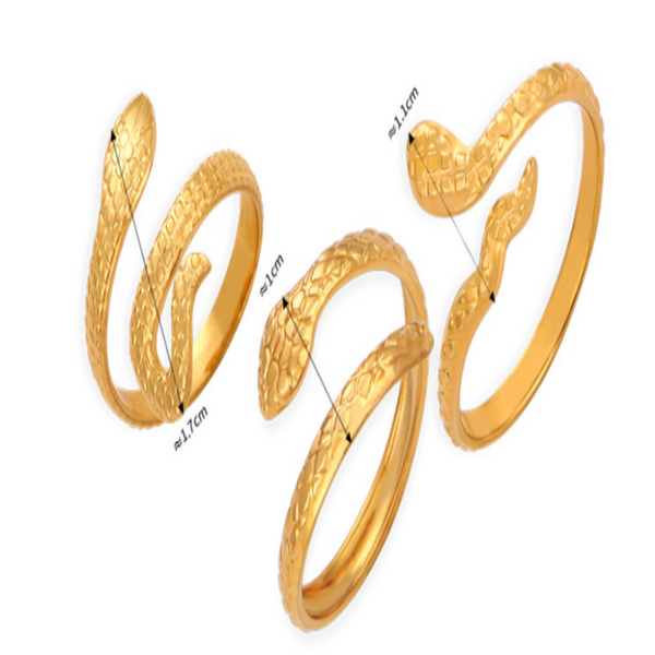 Titanium Steel Snake Shape Bypass Ring Size 7 Rings