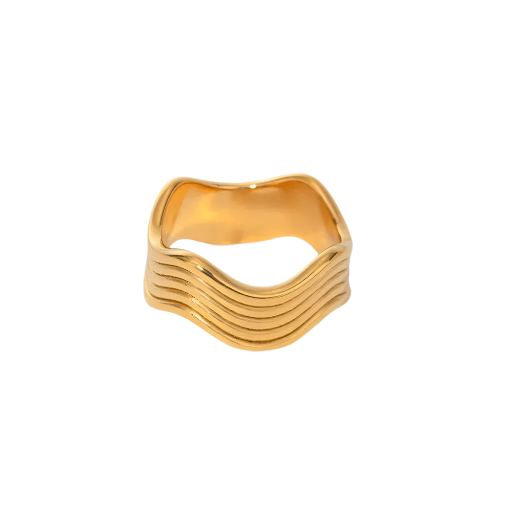 Veile Studios Stainless Steel Corrugated Ring Rings