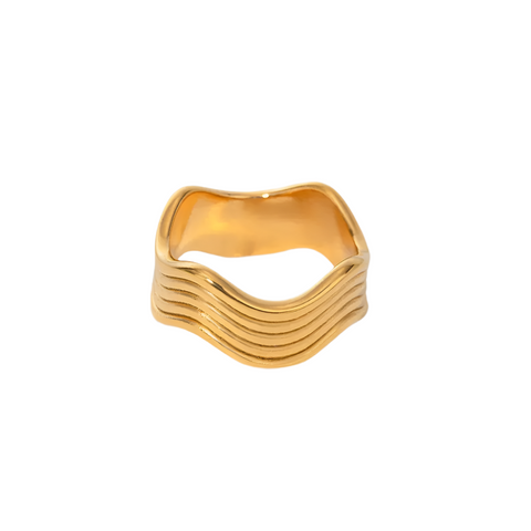 Veile Studios Stainless Steel Corrugated Ring Rings