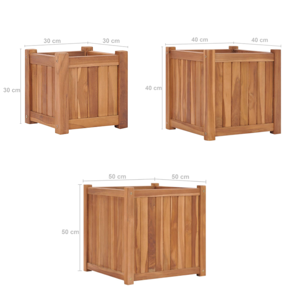 Raised Garden Bed Solid Teak Wood Raised Garden Beds