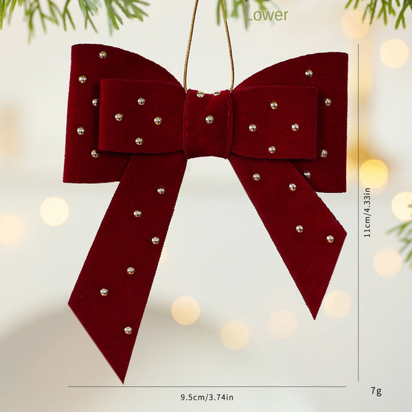 Christmas Tree Decorations With Cotton Filled Heart And Bow Festive Holiday Ornament For Window Display Seasonal Decorations