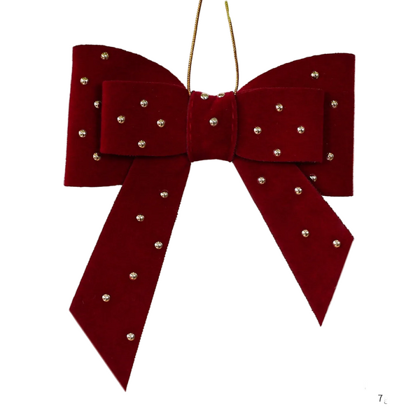 Christmas Tree Decorations With Cotton Filled Heart And Bow Festive Holiday Ornament For Window Display Seasonal Decorations