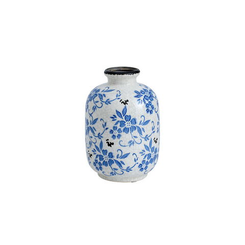 Chinese Style Blue And White Porcelain Ceramic Vase Vintage Ice Cracked Ornament For Livingroom Vases