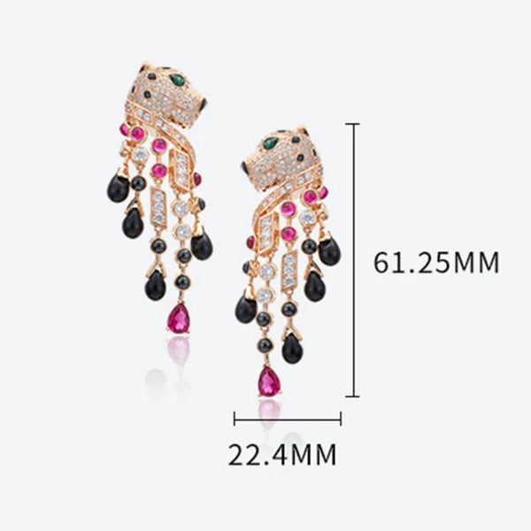 Veile Studios Leopard Heavy Industry Gold Plated With Zircon For Women Earrings
