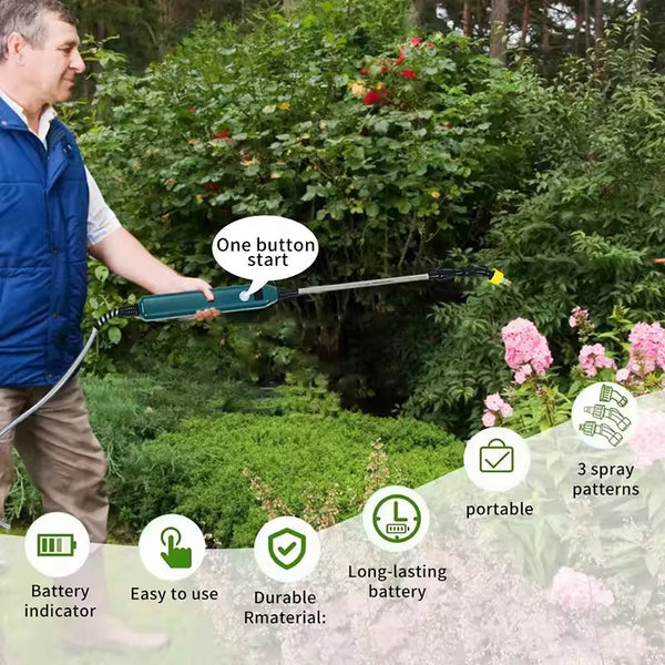 2400Mah Electric Sprayer Wand. 3 Nozzles High Pressure For Garden Plant Watering. Garden Sprayers