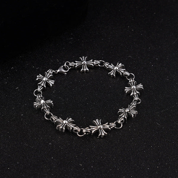 Cross Antique Copper Silver Plated Bracelet Bracelets