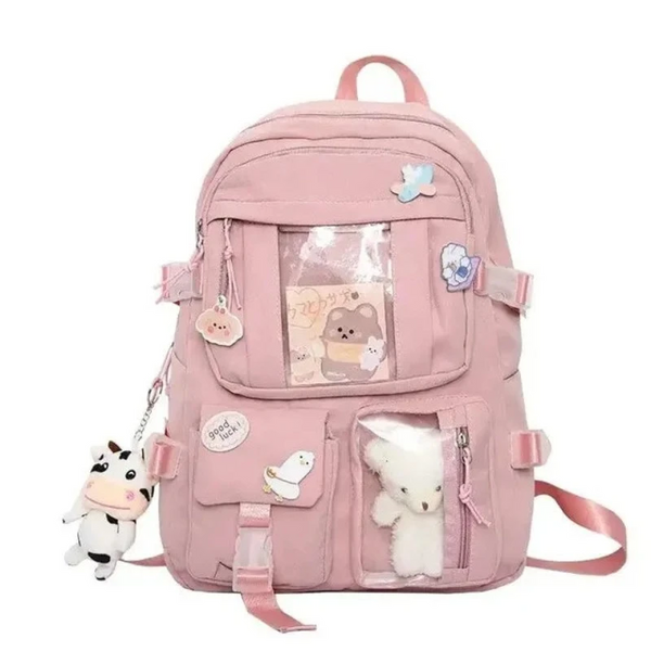 Popular Pink Purple Color Girls High School Student Backpack Bags Backpacks & Bags