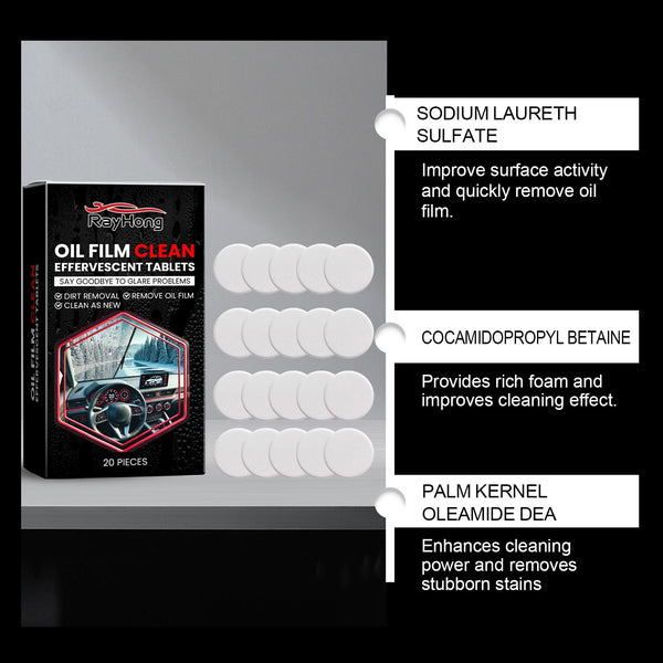 Glass Oil Film Cleaning Tablet Front Inner Windshield Removing Stain Brightening Cleaning Products