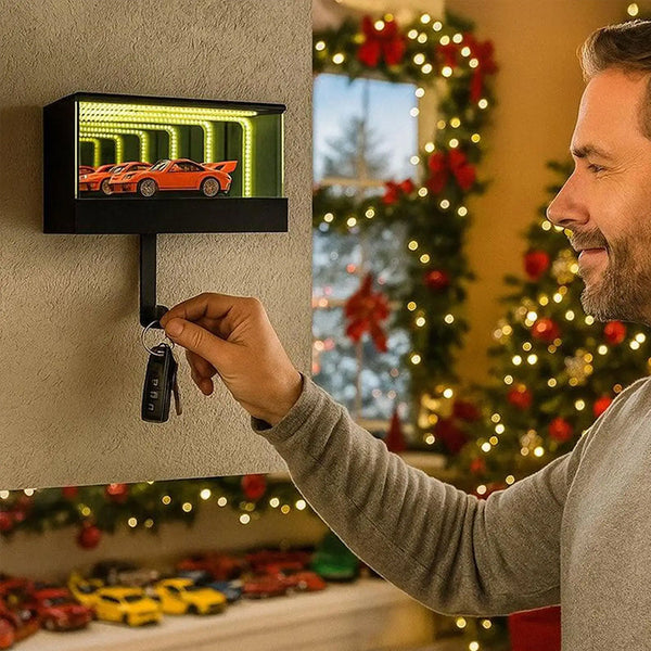 3D Printed Wall Mounted Car Key Holder With Garage Hook Fun Infinite Keychain Storage Rack Organizer Key Holders