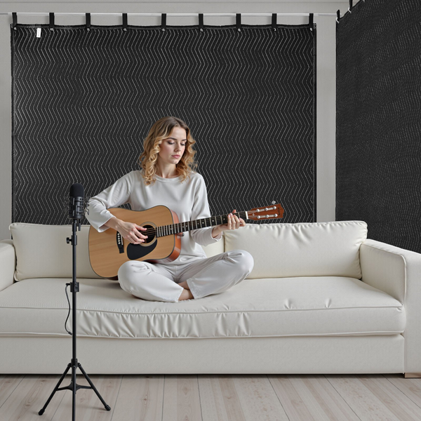 2 Pack Extra Large Sound Dampening Blanket Curtain 2438 X 2032 Mm Black Blankets