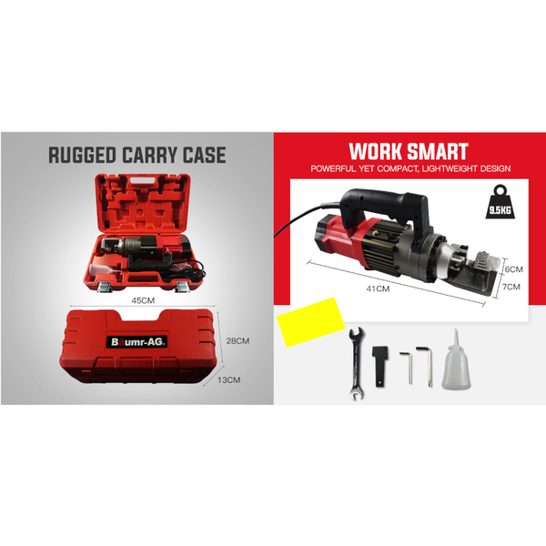 Baumr Ag 16Mm Rebar Cutter Hydraulic Electric Reo Bar Portable Machine 850W Bolt Cutters