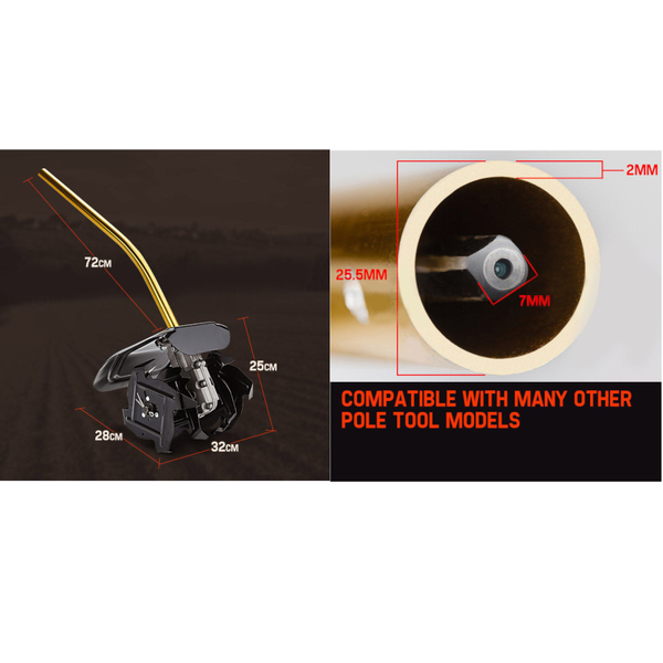 Baumr Ag Tiller Pole Attachment Rotary Hoe Cultivator Commercial Multi Extension Hoes & Cultivators