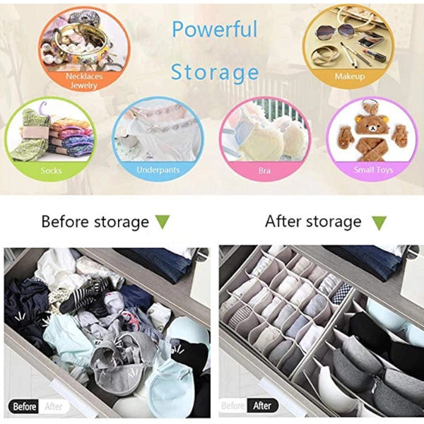 7 Grid Bra Storage Organiser Packing Organisers