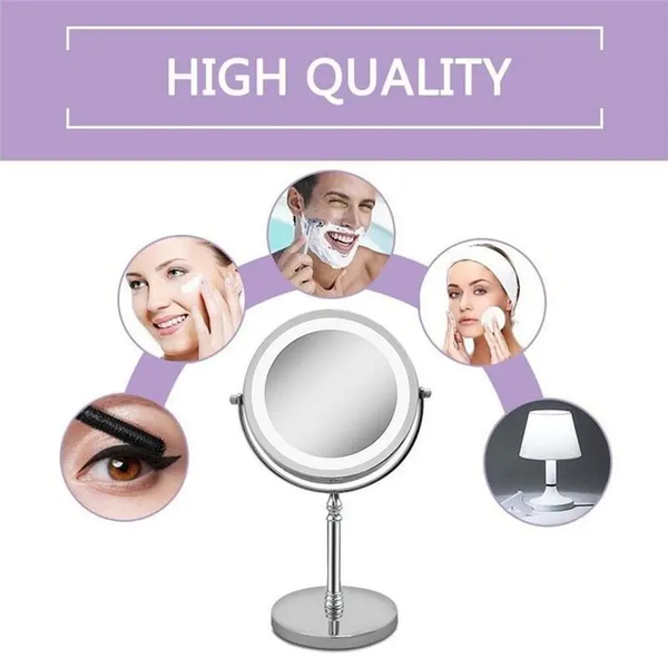 7 Inch 10X Magnification Circular Dual Sided Makeup Mirror