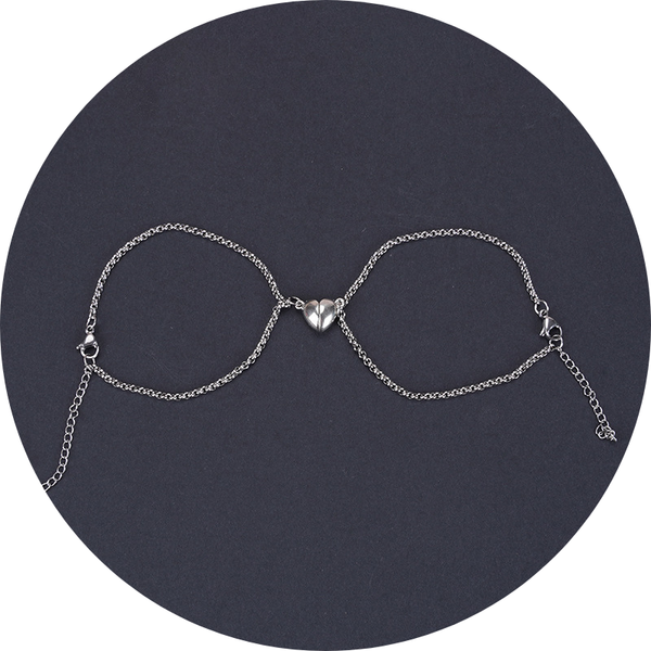 Veile Studios Heart Shape Lock Suction Couple Combination Bracelet Fashion Jewellery Bracelets