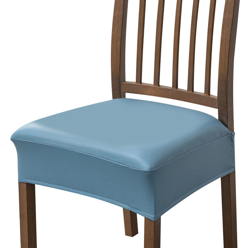 Chair Cover Lake Blue Pu Leather Seat Slipcover For Kitchen Hotel Banquet Dining Slipcovers