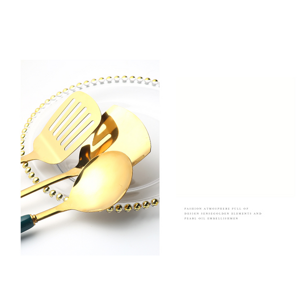 7 Piece Stainless Steel Silicone Kitchen Utensil Cooking Set Turner Ladle Spoon Cooking Utensils