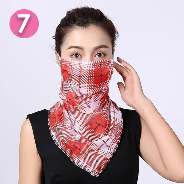Summer Masks Flower Printed Women's Large Neck Guard Sun Protection Scarf Scarves & Wraps