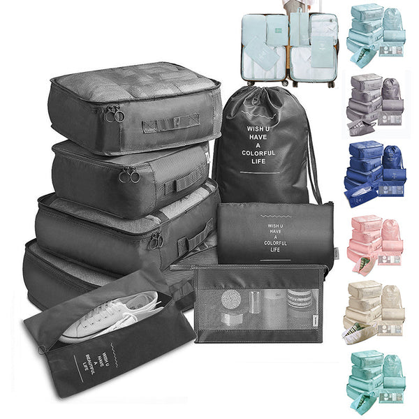 8 Piece Set Luggage Divider Bag Travel Storage Clothes Underwear Shoes Organizer Packing Organisers