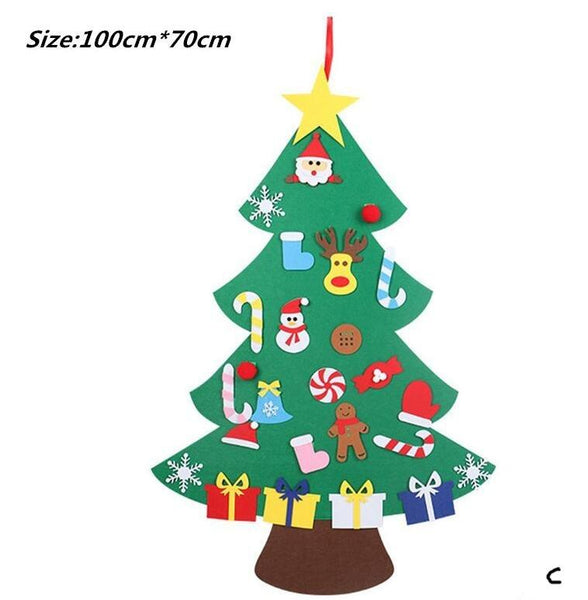 Diy Felt Christmas Tree Children Gifts Wall Decoration Party Decorations