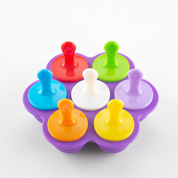 Made Ice Cream 7 Hole Little Silicone Popsicle Multifunctional Tray Mold Ice Cubes Trays & Moulds