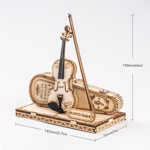 Robotime Rokr Violin Capriccio Model 3D Wooden Puzzle Easy Assembly Kits Musical Puzzles