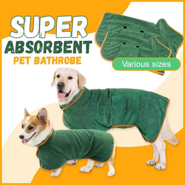 Dog Grooming Green Microfibre Absorbent Pet Bathrobe Dog Clothing