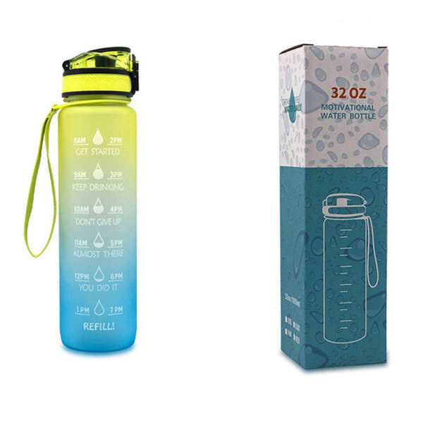 1 Litre Tritan Water Bottle With Time Marker For Sports And Fitness Activities Water Bottles