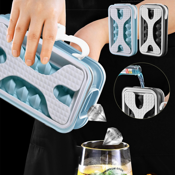 2In1 Portable Silicone Ice Ball Mold Maker Water Bottle Cube Mould Creative Diamond Curling Summer Kitchen Gadgets