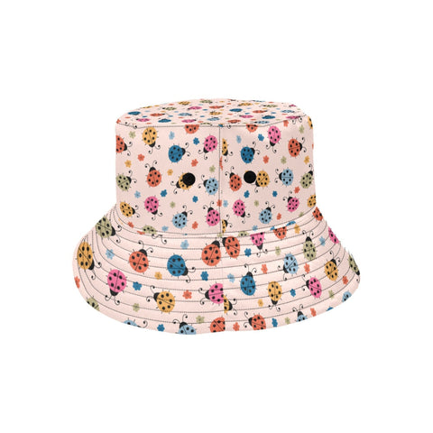 Ladybird Bucket Hat Women Cute Unisex Summer Sun With Vibrant All Over Ladybug Print Hats