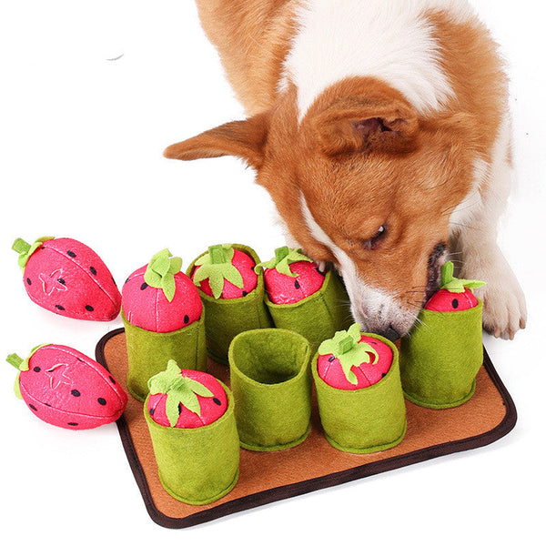 Strawberries Pull Out Snuffle Mat Dog Slow Feeding Treat Toy Dog Snuffle Mats