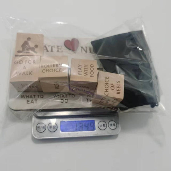Wooden Date Night Modern Minimalist Board Game Set Couple Dice